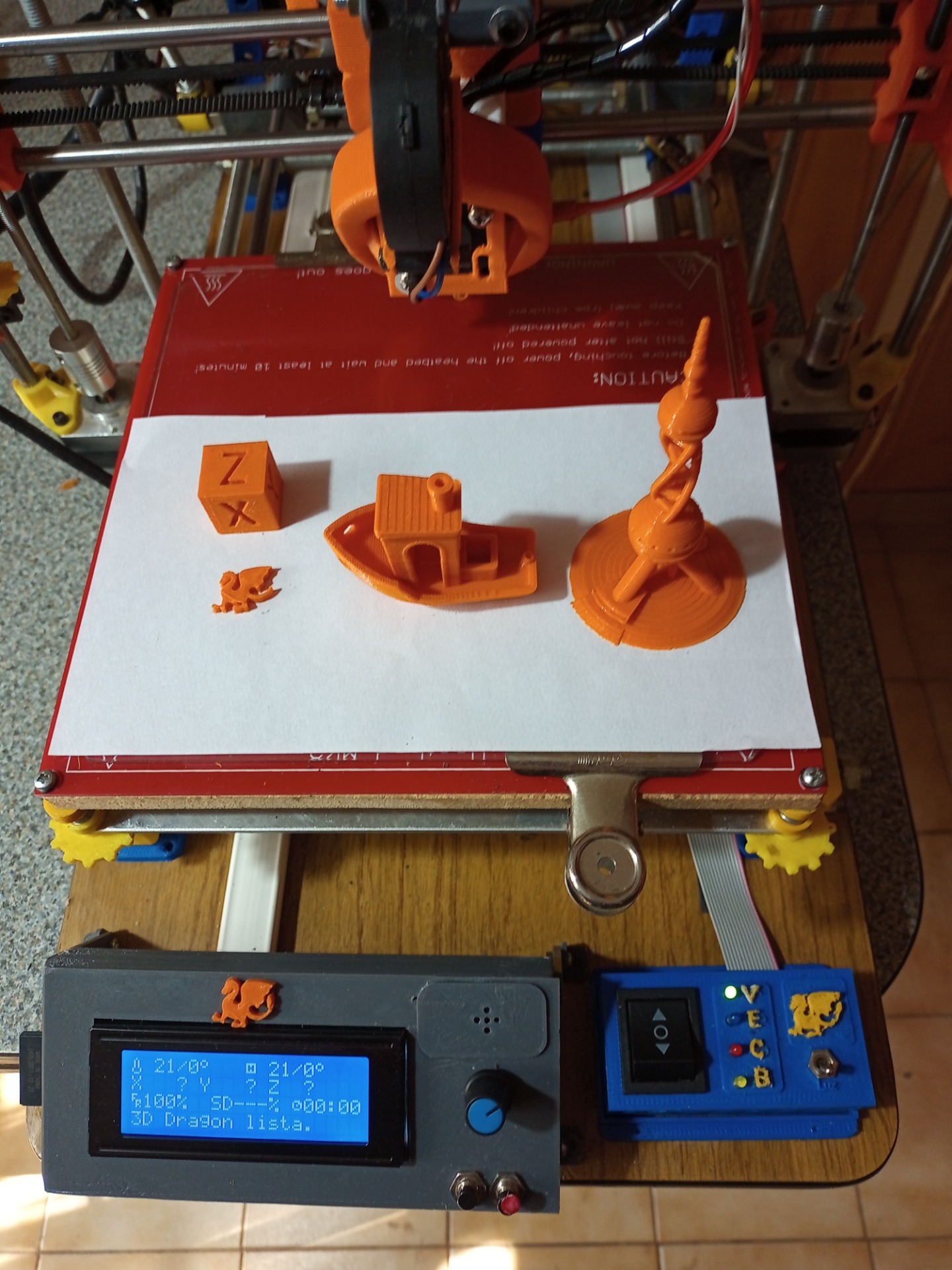 Impresora 3D Dragon test de impresion OK